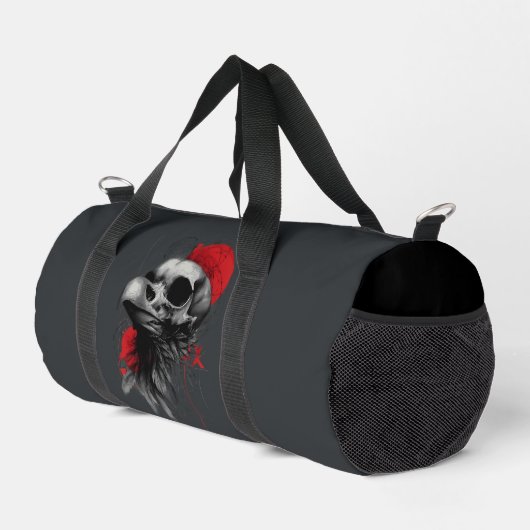 Edgy Crow Skull Gothic Grunge Tactical Duffel Bag ダッフルバッグ (右コーナー)