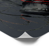 Edgy Cyberpunk Dystopian Girl Red Target ポスター (角)