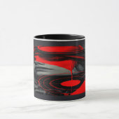 Edgy Cyberpunk Dystopian Girl Red Target Mug マグカップ (中央)