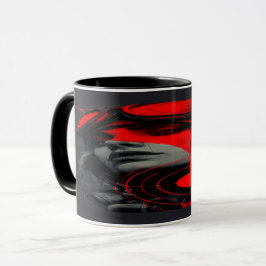 Edgy Cyberpunk Dystopian Girl Red Target Mug マグカップ