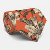 Edgy Dad Gifts Lilies Flower ネクタイ (ロール)