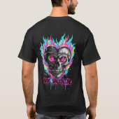 Edgy Dark Valentine Skull Heart Barbed Wire Graphi Tシャツ (裏面)