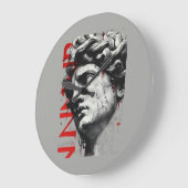 Edgy David Bust Modern Street Art ラージ壁時計 (傾斜)