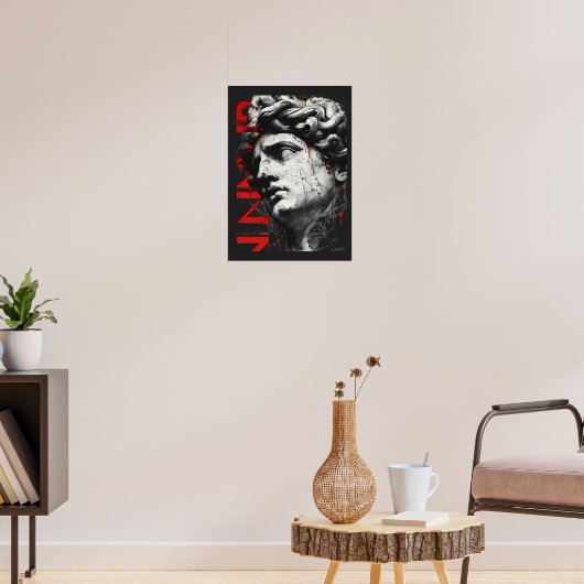 Edgy David Bust Modern Street Art Poster ポスター (リビング3)