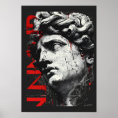 Edgy David Bust Modern Street Art Poster ポスター (正面)