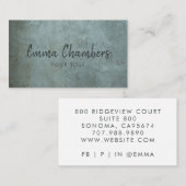 Edgy Etherealグランジ Smoky Blue Grayテクスチャ 名刺 (正面/裏面)