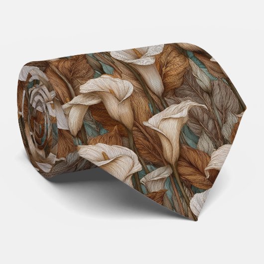 Edgy Fathers Day Calla Lilies ネクタイ (ロール)