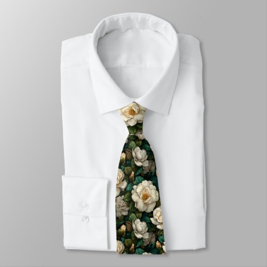 Edgy Groomsmen Gift Gardenias Flower ネクタイ (タイ)