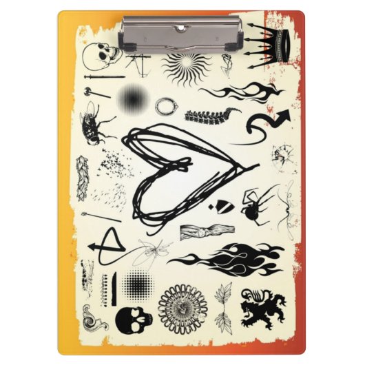 Edgy Heart Sketch Clipboard Creative Professional クリップボード (正面)