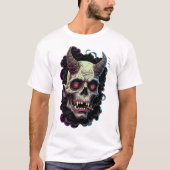 Edgy Horned Oni Monster Graphic Tシャツ (正面)