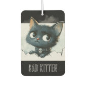 Edgy Kittenイラストレーション- "Bad Kitten"文字 カーエアーフレッシュナー (正面)