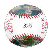 Edgy Love you to the Outfield & Back Father's Day 野球ボール (裏面)