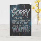 Edgy "Mourn Your Youth" Funny Belated Birthday Car カード (黄色い花)