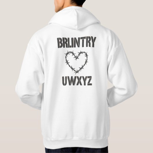 Edgy Punk Style Wire Heart Illustration パーカ (裏面)