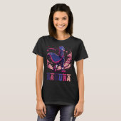 Edgy Sakura Warrior Bird Anime Illustration Tシャツ (正面フル)