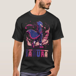 Edgy Sakura Warrior Bird Anime Illustration Tシャツ