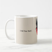 Edgy Samurai Warrior Japanese Ink Red Sun  コーヒーマグカップ (左)