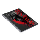 Edgy Samurai Warrior Japanese Ink Red Sun Notebook ノートブック (右側)