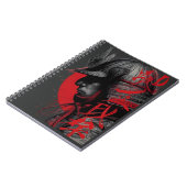 Edgy Samurai Warrior Japanese Ink Red Sun Notebook ノートブック (左側)
