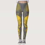 Edgy Skull Pattern | Yellow and Grey レギンス (正面)