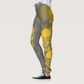 Edgy Skull Pattern | Yellow and Grey レギンス (左)