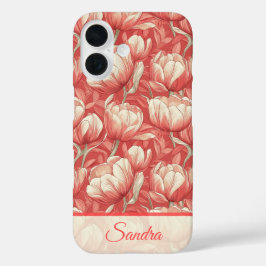 Edgy Teacher Appreciation Gift Tulip Flower Name iPhone 16ケース