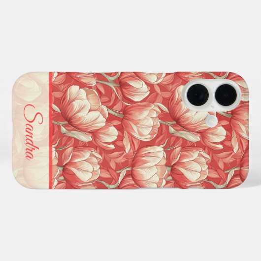 Edgy Teacher Appreciation Gift Tulip Flower Name Case-Mate iPhoneケース (裏面 (横))