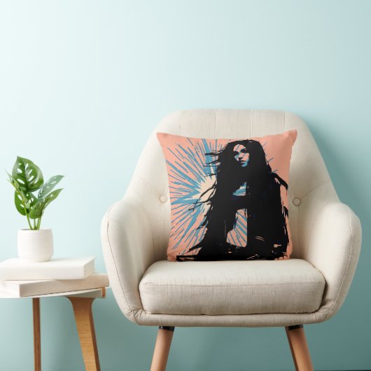 Edgy Woman Vector Art クッション (椅子)