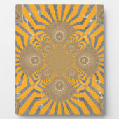 Edgy Zebra Elegance：黄金色のプリント フォトプラーク (正面)