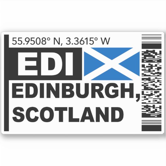 EDI Edinburgh Boarding Pass - Scotland Travel シール (正面)
