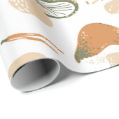 Edible Mushrooms seamless pattern. Linocut old sty ラッピングペーパー (ロールコーナー)