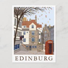 Edinburg Scotland Travel Illustration ポストカード