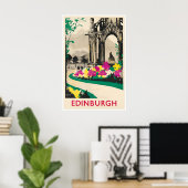 Edinburgh Art Scotland Travel Poster Scottish ポスター (ホームオフィス)