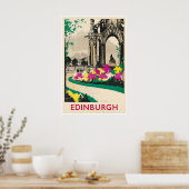 Edinburgh Art Scotland Travel Poster Scottish ポスター (キッチン)