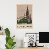 Edinburgh Art Scotland Travel Poster Scottish ポスター (ホームオフィス)