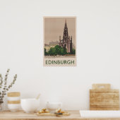 Edinburgh Art Scotland Travel Poster Scottish Prin ポスター (キッチン)