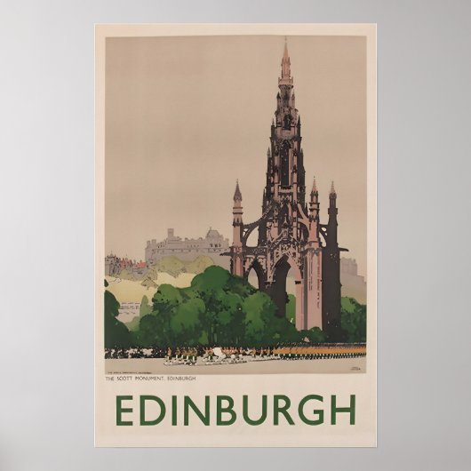 Edinburgh Art Scotland Travel Poster Scottish Prin ポスター (正面)