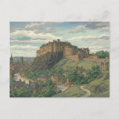 Edinburgh Castle Japanese Woodblock Print ポストカード (正面)