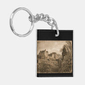 Edinburgh Castle Sepia Photograph キーホルダー (正面左)