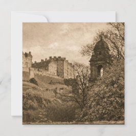 Edinburgh Castle Sepia Photograph シーズンカード