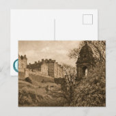 Edinburgh Castle Sepia Photograph シーズンポストカード (正面/裏面)
