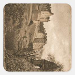 Edinburgh Castle Sepia Photograph スクエアシール