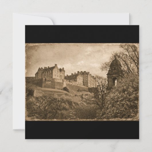 Edinburgh Castle Sepia Photograph セーブザデート (正面)