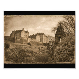 Edinburgh Castle Sepia Photograph フォトプリント