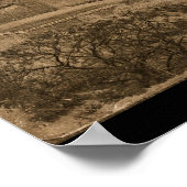 Edinburgh Castle Sepia Photograph ポスター (角)