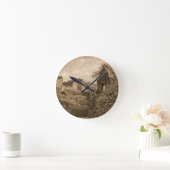 Edinburgh Castle Sepia Photograph ラウンド壁時計 (ホーム)