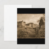 Edinburgh Castle Sepia Photograph 出欠カード (正面/裏面)