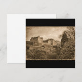 Edinburgh Castle Sepia Photograph 招待状 (正面/裏面)