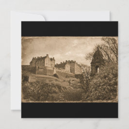 Edinburgh Castle Sepia Photograph 招待状