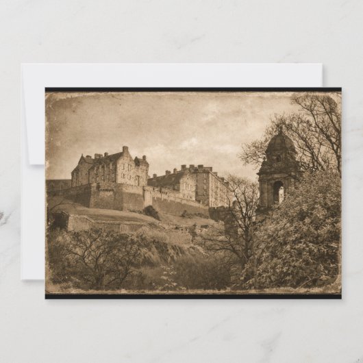 Edinburgh Castle Sepia Photograph 招待状 (正面)